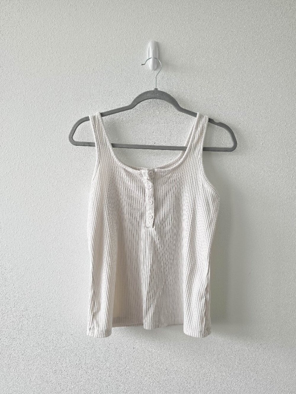 Cream Basic Ribbed Tank